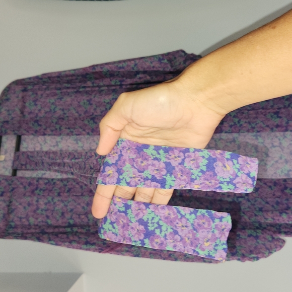 Rare Spell Wildflower Kimono violet robe maxi duster w/ belt purple one size os - Picture 9 of 13